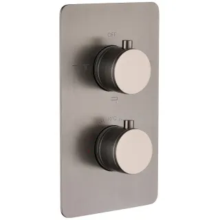 Встраиваемый смеситель для душа Boheme Cell 134-3-GM 3-х проходной термостатический оружейная сталь